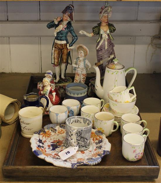 Doulton figures, other items and Deco tea ware etc